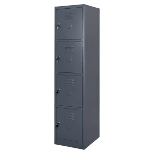 Szafka skrytkowa BHP Mega-M J-40/4 4 drzwiowa grafitowa S-40 cm G-50 cm H-180 cm skręcana N