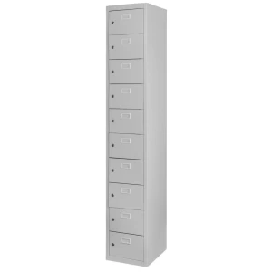 Szafka śniadaniowa BHP Mega-M J-33/10 10 skrytkowa szara S-32,5 cm G-30 cm H-180 cm skręcana N