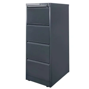 Szafa metalowa kartotekowa FURVERO W4S G/G 4 szuflady A4 grafitowa S-45 cm G-62 cm H-134 cm skręcana N