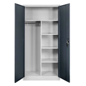 Szafa metalowa socjalna Mega-M J-90/S szara/ grafitowy front S-90 cm G-45 cm H-185 cm skręcana N