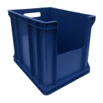 Pojemnik plastikowy z oknem inspekcyjnym 400x300x320 niebieski