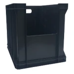 Pojemnik plastikowy z oknem inspekcyjnym 400x300x320 czarny