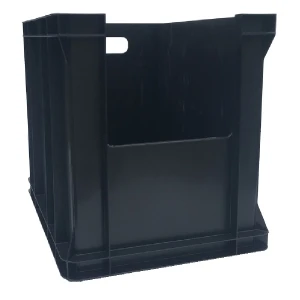 Pojemnik plastikowy z oknem inspekcyjnym 400x300x320 czarny