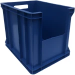 Pojemnik plastikowy z oknem inspekcyjnym 400x300x270 niebieski