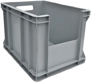 Pojemnik plastikowy z oknem inspekcyjnym 400x300x270 szary