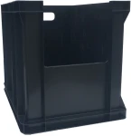 Pojemnik plastikowy z oknem inspekcyjnym 400x300x270 czarny