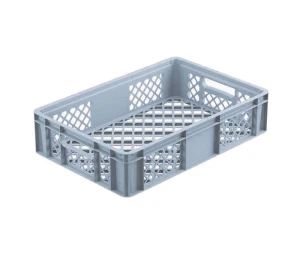 Pojemnik plastikowy ażurowy 600x400x140 szary