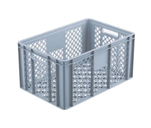 Pojemnik plastikowy ażurowy 600x400x300 szary