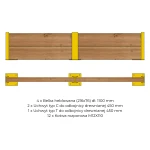 Odbojnica drewniana, rama podwójna 2400x450 mm ze słupkiem środkowym