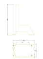 Rysunek techniczny z wymiarami odbojnicy czołowej do regału rolkowego 170x400 mm.