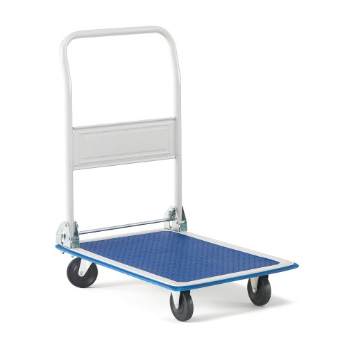 Składany wózek platformowy FOLD 150 kg – wózek magazynowy 480x720 mm