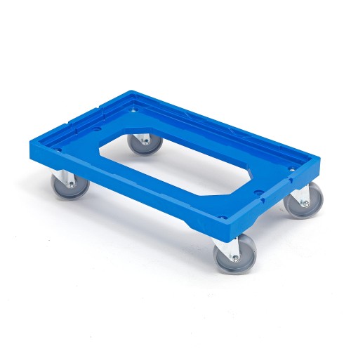 Wózek na pojemniki 200 kg – mobilna podstawa z 4 kołami skrętnymi 605x400 mm