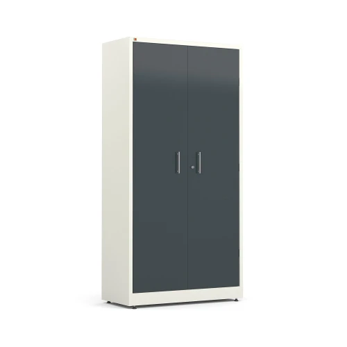 Szafa metalowa SWIFT 1950x990x450 mm – biało-antracytowa szafa biurowa