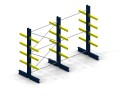 Dwustronny regał wspornikowy 2500 mmx4092 mmx1000 mm nośność: 3,3 t.