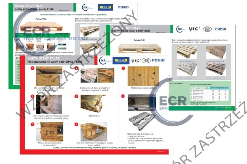 Komplet Kart Oceny Palet EPAL, EUR - rozmiar 990 x 660 mm