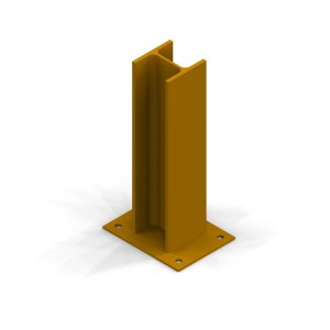 Słupek stalowy HEA do osłon z wypełnieniem drewnianym 200x200x450 mm