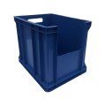 Pojemnik plastikowy z oknem inspekcyjnym 400x300x320mm kolor niebieski. Darlog