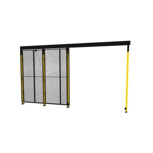 Drzwi przesuwne X-GUARD 2300x2200mm ze słupkami i siatką. darlog
