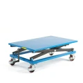Ergonomiczny stół podnoszący z ręczną regulacją wysokości w postaci korby.