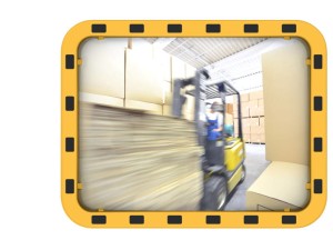Lustro przemysłowe z ramą BHP 80x100cm akryl prostokątne