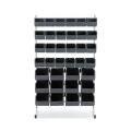 Jednostronny regał z pojemnikami - 36 szt.  12 szt. 350x206x155 mm + 24 szt. 250x148x130 mm