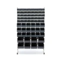 Jednostronny regał warsztatowy/garażowy 920x410x1500mm pojemniki 66 szt. stojący