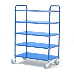Wózek SHUTTLE 5 półek, 250 kg, 950x550x1440 mm, niebieski