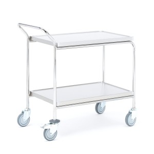 Wózek CONVOY Ze stali nierdzewnej, 2 półki, 800x520x950 mm