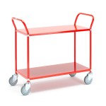 Wózek TRANSIT z półkami 2 półki, 900x440 mm, czerwony